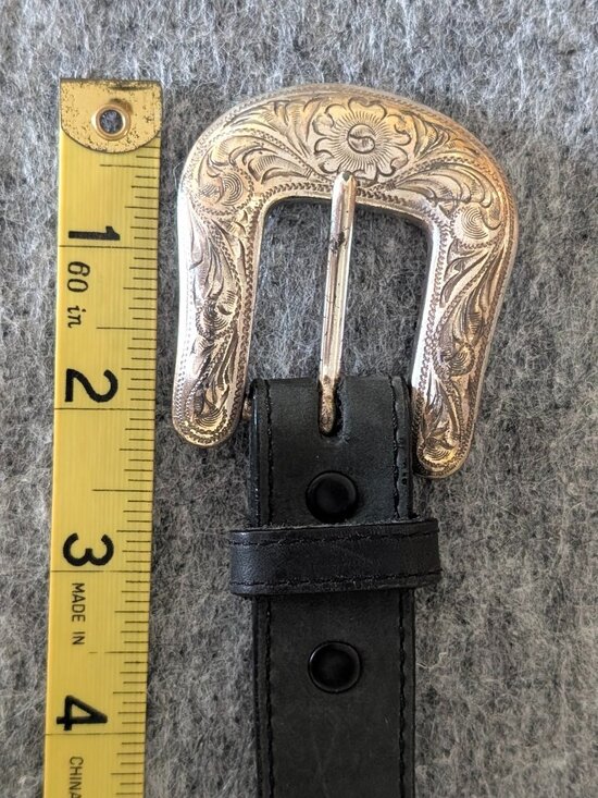 Tommy Bahama Womens Western Concho Leather Belt Black Bone Accent Y2k Approx 26\